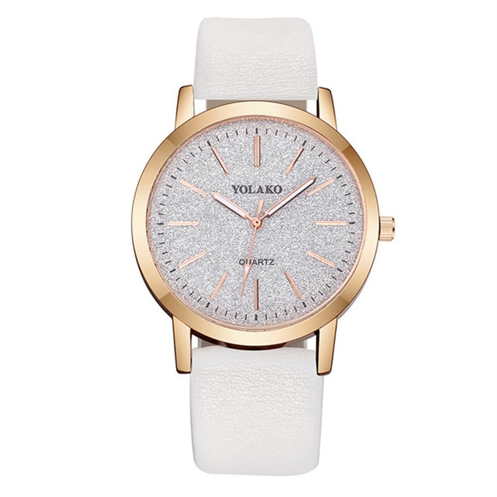 CdyBox Women Wholesale 6 Pack Leather Band Watches Frosted Engraved Dial Quartz Wrist Watch for Ladies – alternate angle