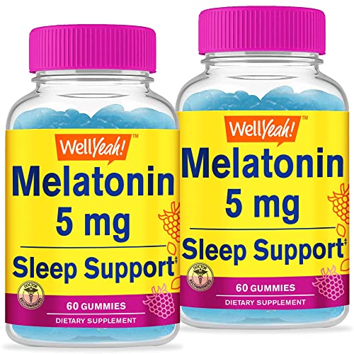 WellYeah Melatonin Gummies 5 mg 2 Pack - Raspberry Flavor - - Product Imagery
