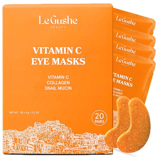 LE GUSHE Vitamin C Eye Patches with Collagen and Snail Mucin, - Product Imagery