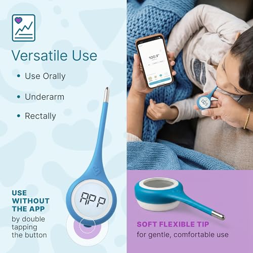 Kinsa QuickCare Smart Digital Thermometer, FDA Cleared - Product Imagery