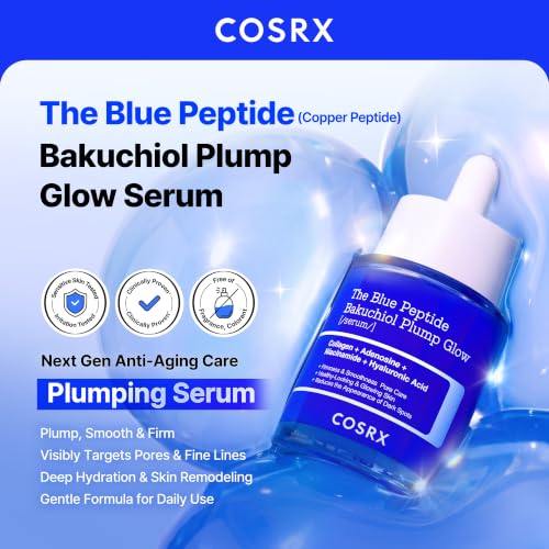COSRX The Blue Copper Peptide Bakuchiol Serum, Glow & Plumping, - Product Imagery