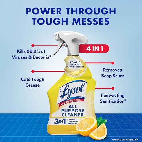 Lysol All Purpose Cleaner Spray, Disinfectant, Lemon, 32oz - Product Imagery