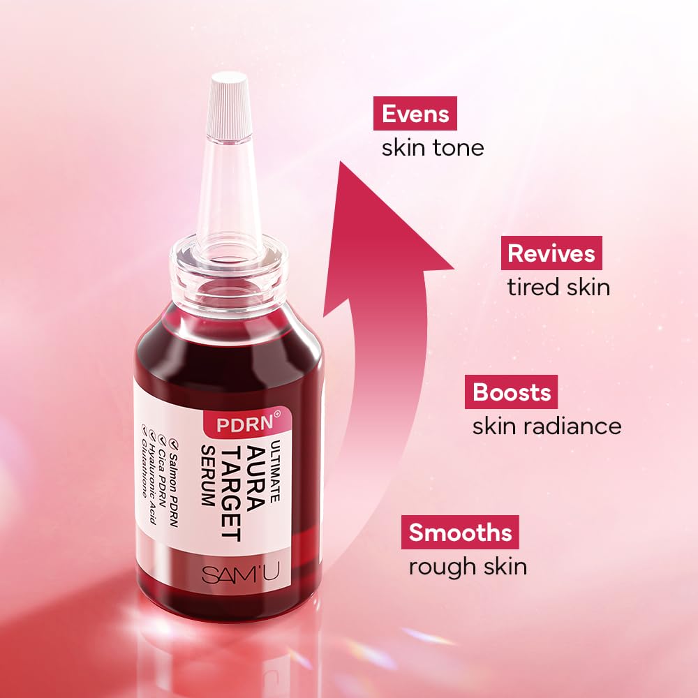 SAM'U PDRN Ultimate Aura Serum, Niacinamide PDRN Synergy Serum, 1.01 fl oz – packaging and label