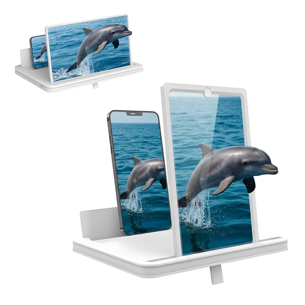AIPULL Screen Magnifier for Cell Phone with Adjustable Stand, Foldable Phone Screen Magnifier for Movies & Videos, Hands