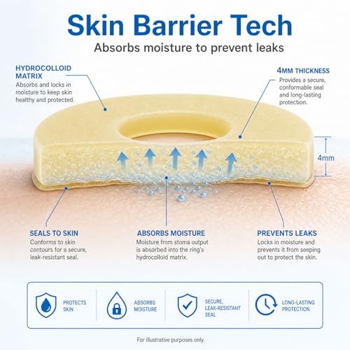 40PCS Ostomy Barrier Rings, 4mm Thick Hydrocolloid Moldable Ring - Product Imagery