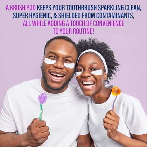 GuruNanda Brush Pods Manual & Electric Toothbrush Covers, 4 ct - Product Imagery
