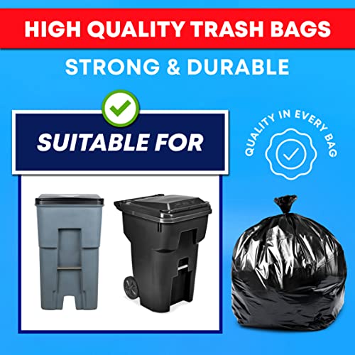 Veska 65 Gallon Trash Bags for Toter, (Value-Pack 50 Count - Product Imagery