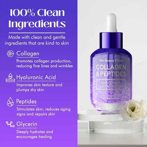 The Beauty Elixir Collagen & Peptides Serum For Face - - Product Imagery