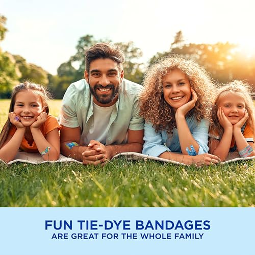 BAND-AID Brand Flexible Fabric Adhesive Bandages, Tie-Dye - Product Imagery