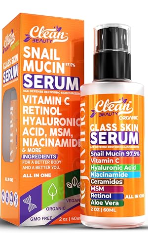 Clean Beauty Snail Mucin Serum Vitamin C Face Serum Anti Aging - Product Imagery
