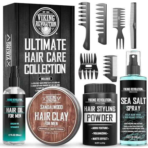 Viking Revolution Ultimate Hair Care Collection for Men - 10 Piece Kit – Paraben Free, Sandalwood