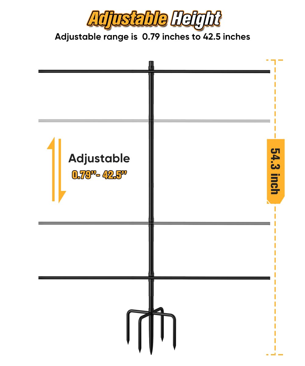 Ardier Adjustable Shooting Target Stand with 5-Prong Base, Portable Steel Target Holder with 9 Clips and 15 pcs Paper, I