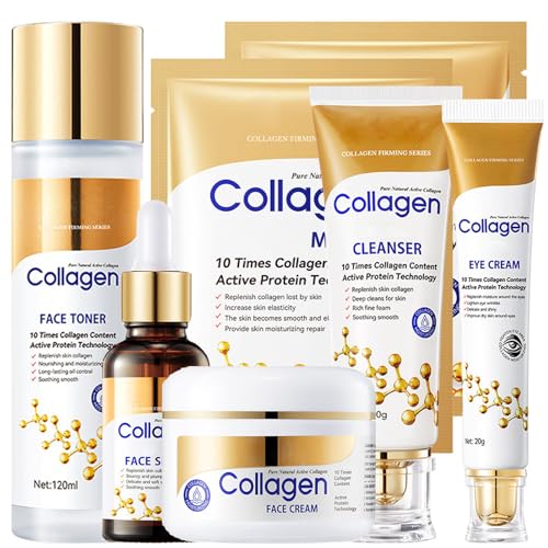 Collagen Skin Care Set, 6Pcs Face Care Sets for Older Women, - Product Imagery