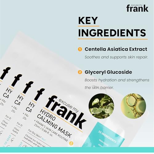 Excuse My Frank Hydro Calming Sheet Mask Korean Skincare for - Product Imagery
