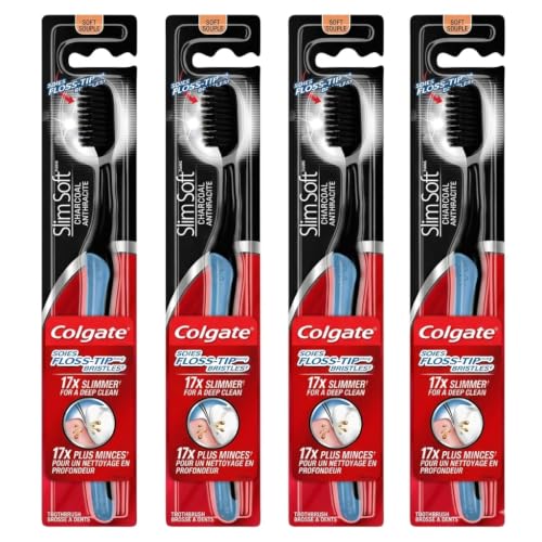 Colgate Slimsoft Charcoal Toothbrush | Combo Pack of 4 - Product Imagery