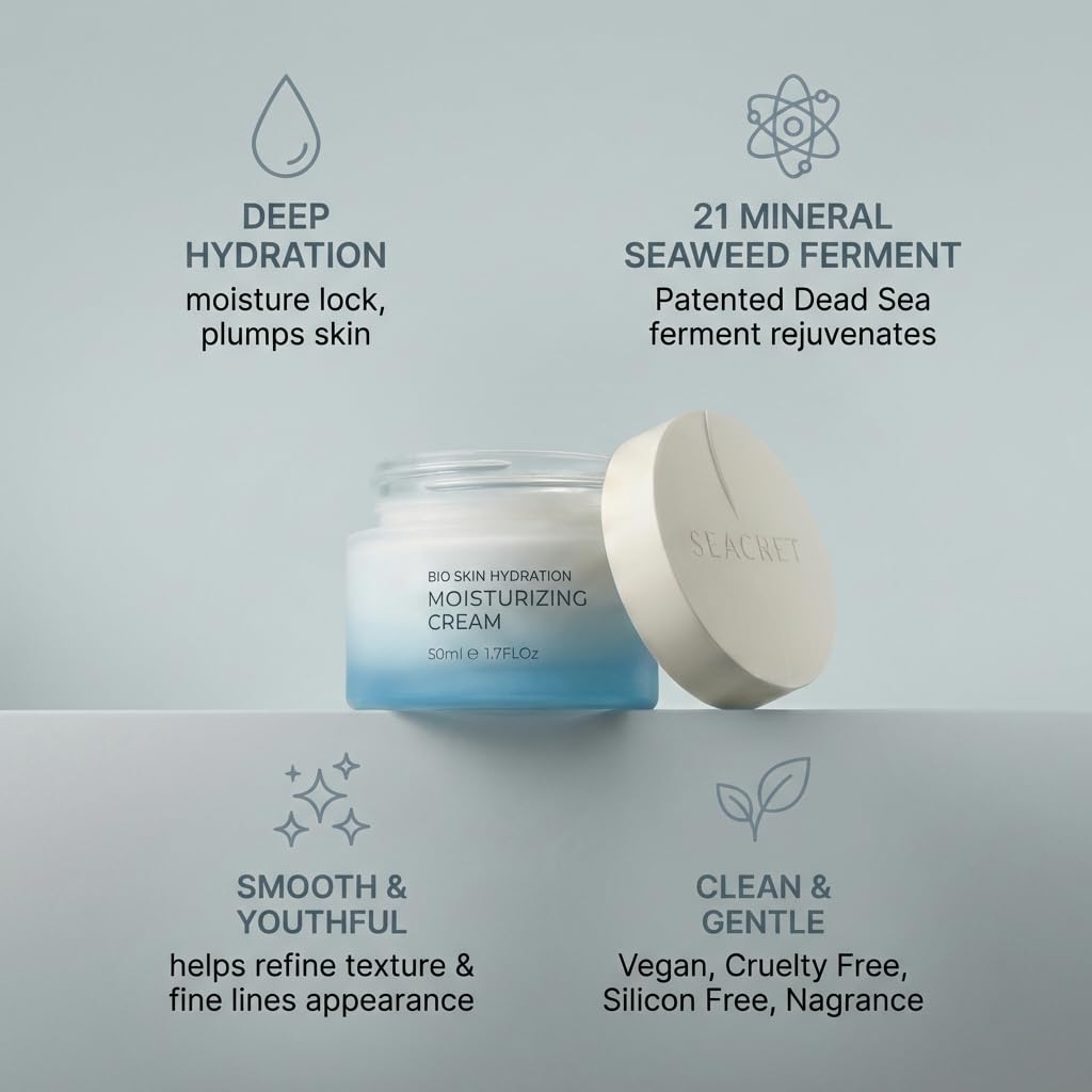 SEACRET Bio Skin Hydration Face Moisturizer Cream, 1.7 fl oz / 50 ml – close-up detail
