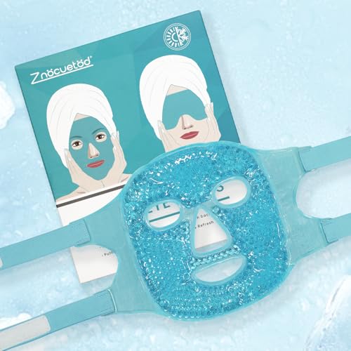 ZNÖCUETÖD Cold Face Ice Mask Facial Ice Pack, Hot Cold Compress - Product Imagery