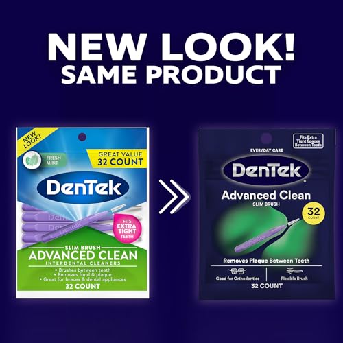 DenTek Interdental Brushes, Advanced Clean Slim Brush, 32 Count - Product Imagery