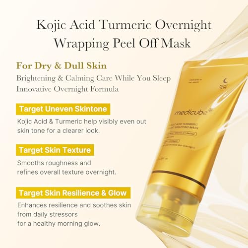 medicube Kojic Acid Turmeric Overnight Wrapping Peel Off Mask – - Product Imagery