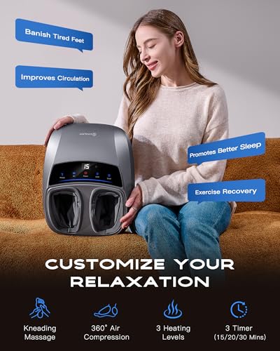 KINGJOY Foot Massager with Heat for Neuropathy, [2026 Upgraded], - Product Imagery
