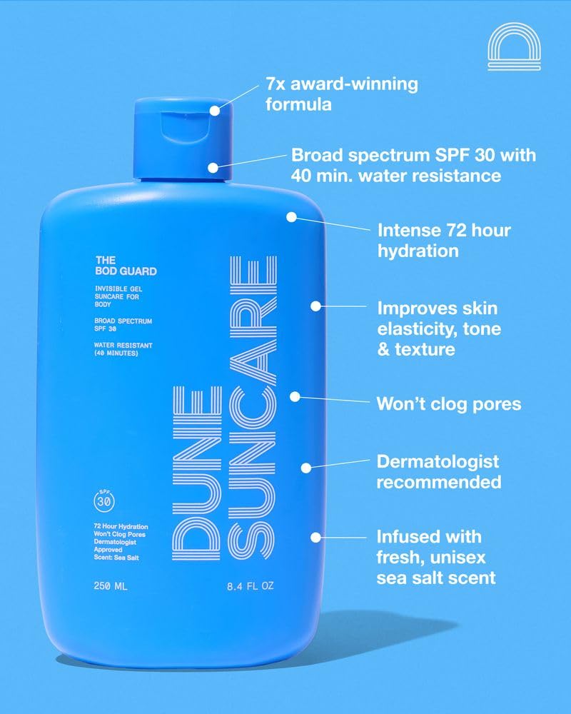 DUNE Bod Guard SPF 30 Body Sunscreen Invisible Gel 8.4 oz