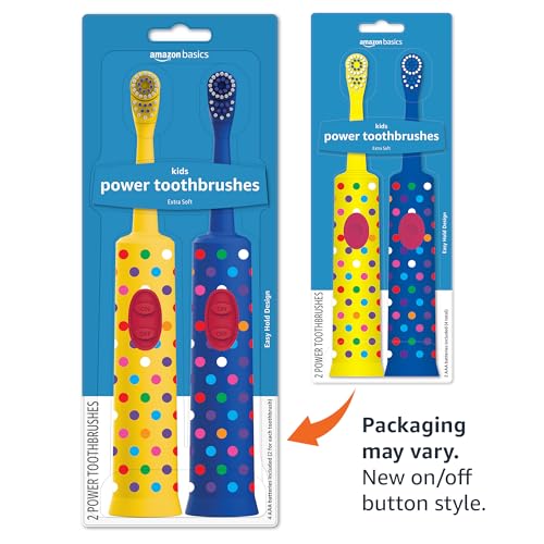 Amazon Basics Kids Electric Toothbrush, Battery Powered, Soft - Product Imagery