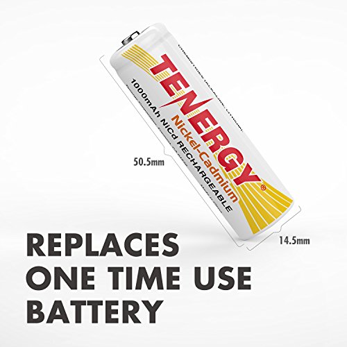 Tenergy AA Rechargeable Battery NiCd 1000mAh 1.2V Battery Pack - Product Imagery