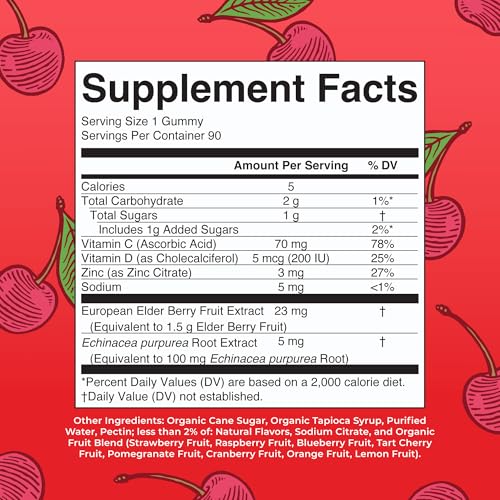 Mary Ruth's 5-1 Immunity Gummies with Elderberry for Kids & - Product Imagery