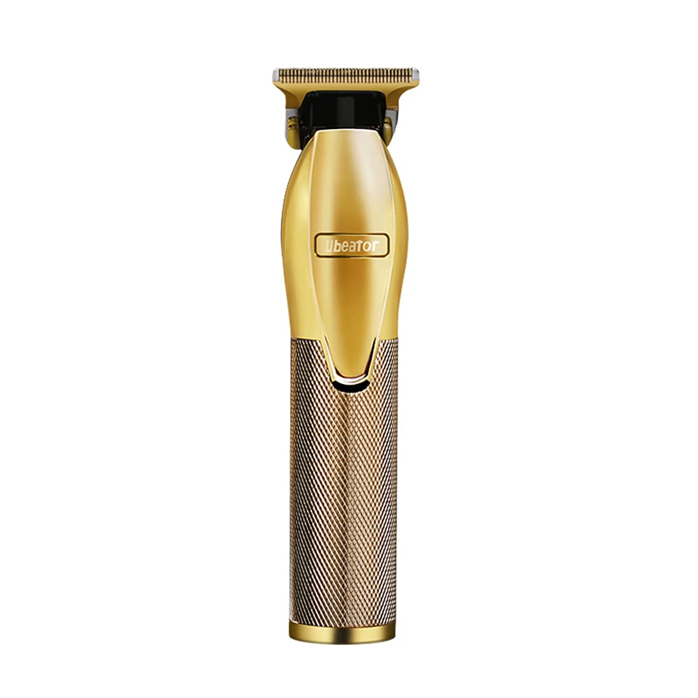 ubeator Professional Rechargeable Hair Trimmer Portable Shaver Pro Gold Skeleton Stainless Steel All Metal Housing Outli