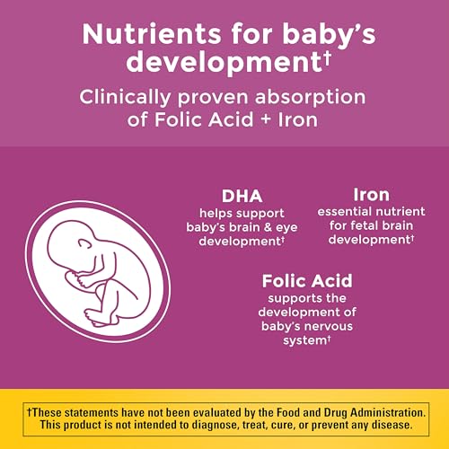 Nature Made Prenatal Vitamins for Women with Folic Acid + DHA, - Product Imagery