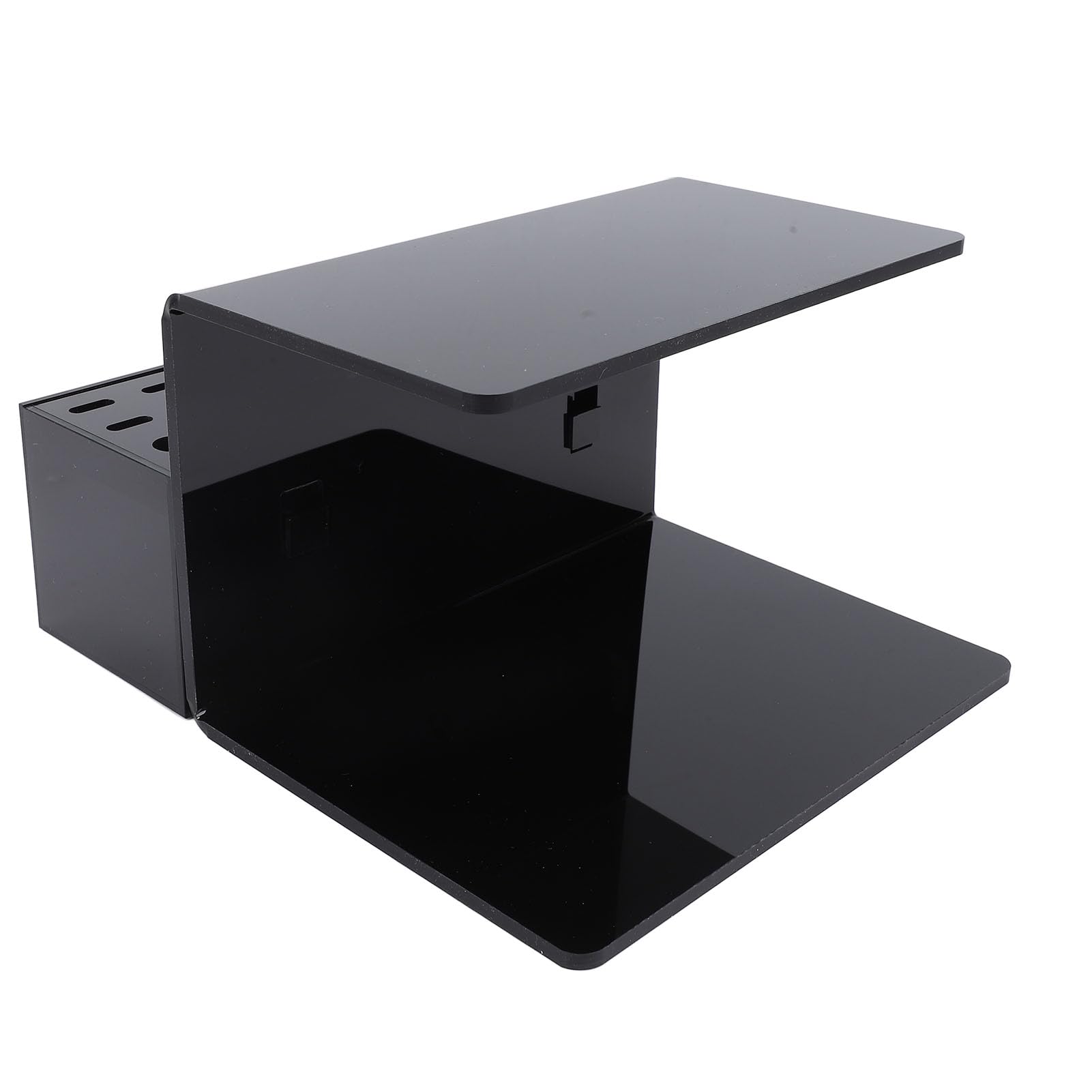 CCYLEZ Professional Eyelash Extension Organizer, Adjustable Height Acrylic Eyelash Pillow Stand with Storage Compartments for Salon Lash Artists Black 19.8x7.5x7.3cm