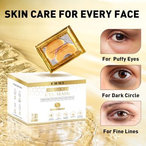 CHMI 24K Gold Under Eye Patches 50 Pairs Collagen, Dark Circles, - Product Imagery