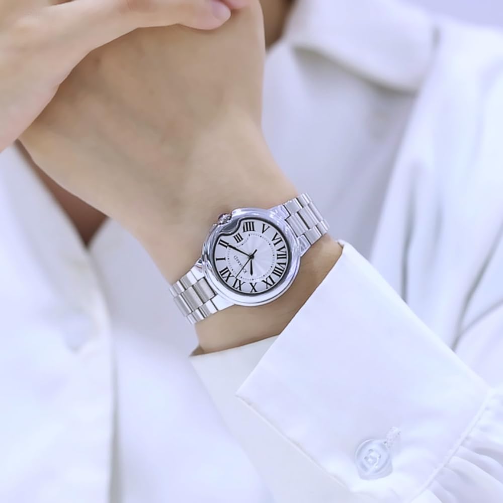 KNISKRED Classic Vintage Watch for Women Roman Numerals – Silver