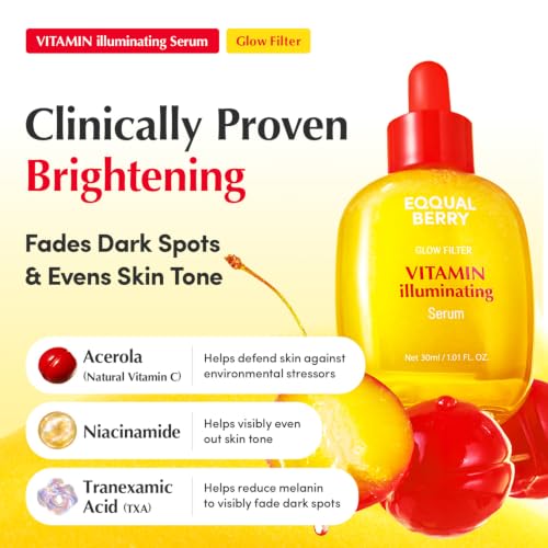 EQQUALBERRY Vitamin Illuminating Serum Triple Pack | Niacinamide - Product Imagery