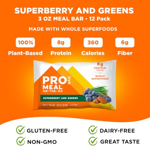 PROBAR - MEAL Bar, Superberry & Greens, Non-GMO, Gluten-Free, - Product Imagery