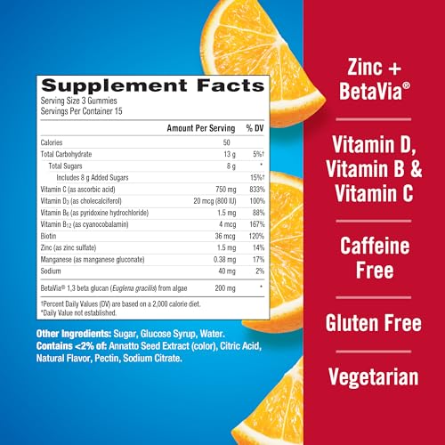 Emergen-C Vitamin C 750mg Immune Support Gummies, Orange, 45 - Product Imagery