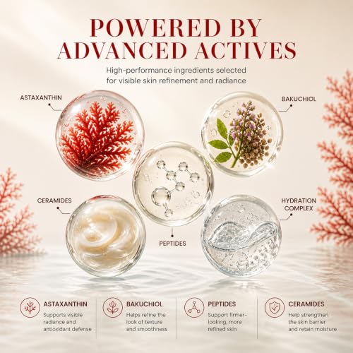 DEHAZ RejuvenSea Face & Neck Serum - Astaxanthin & Peptides - - Product Imagery