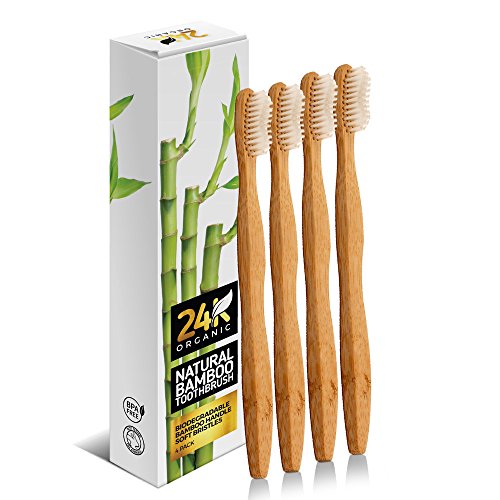 Natural Bamboo Toothbrush By 24K Organic Eco friendly – Go Green - Product Imagery