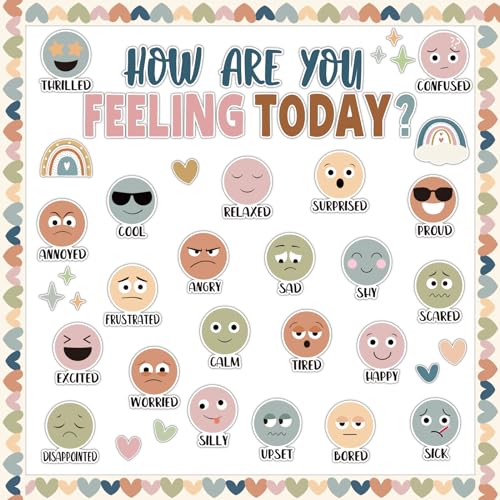 BOHO Feeling Emotion Bulletin Board Set Classroom Decorations - Product Imagery