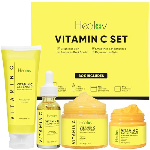 Vitamin C Skincare Set – Hydrating Facial Cleanser, Exfoliating - Product Imagery