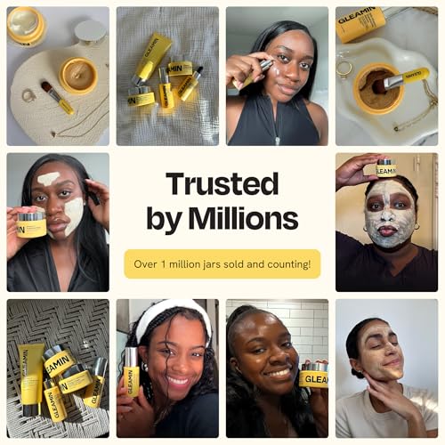 Gleamin Vitamin C Clay Mask for Dark Spots 2.5oz Brightening - Product Imagery