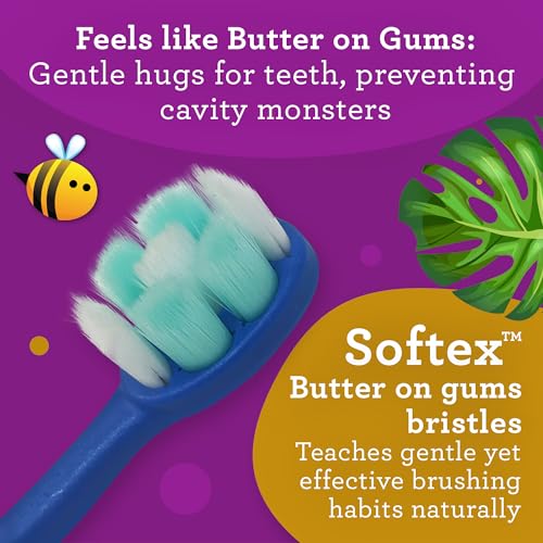 GuruNanda Butter On Gums Kids Toothbrush - 4 Pack Extra Soft - Product Imagery