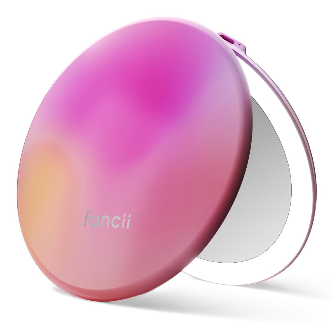 Fancii Taylor LED Lighted Travel Makeup Mirror, Rechargeable, 10x /1x Magnifying, Tru-Glow Lighting System, XL Large 5” 
