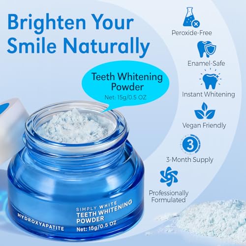 Enamel-Safe Teeth Whitening Powder - Hydroxyapatite - Gentle on - Product Imagery