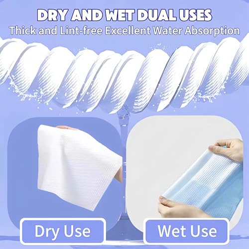 Disposable Face Towel 100 Count, Soft Cotton Clean Skin Face - Product Imagery