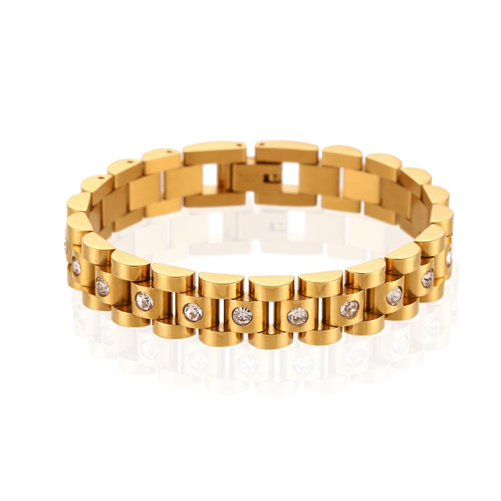 Madornio 18K Gold Plated Stainless Steel Bracelet for Women Non-Tarnish, Waterproof, Chunky Link Chain – Fashion Jewelry