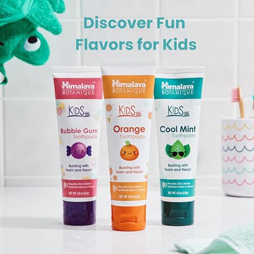 Himalaya Botanique Kids Toothpaste, Cool Mint, Fluoride-Free, - Product Imagery