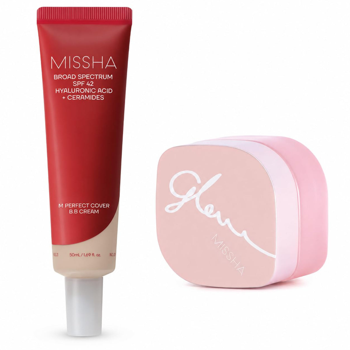 MISSHA BB Cream No.25 & Glow Skin Balm Korean Makeup Base Set – product photo (BB Creams)
