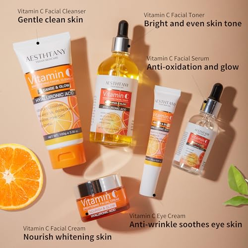 Vitamin C Skin Care Set Moisturizing Hyaluronic Acid Skin Care - Product Imagery