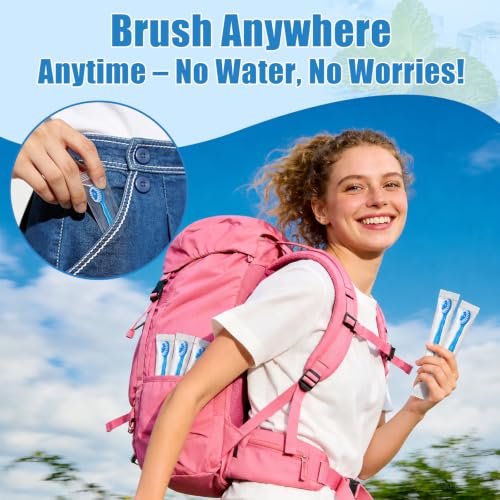 5 in 1 Disposable Travel Toothbrushes, Prepasted Mini On-the-Go - Product Imagery